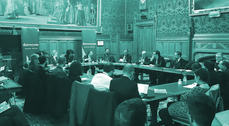 Martha Lane Fox, Chi Onwurah MP, Stefan Hunt, Azeem Azhar and Damian Collins MP spoke at Doteveryone’s event